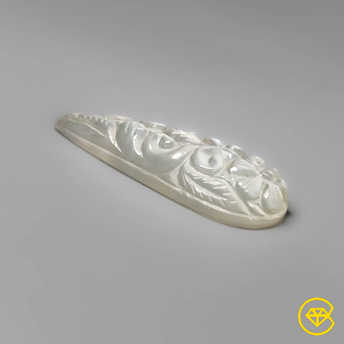 White Moonstone Mughal Carving