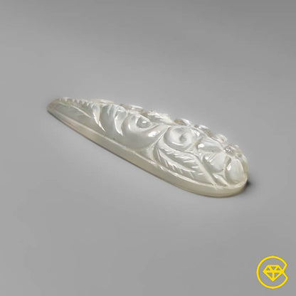 White Moonstone Mughal Carving