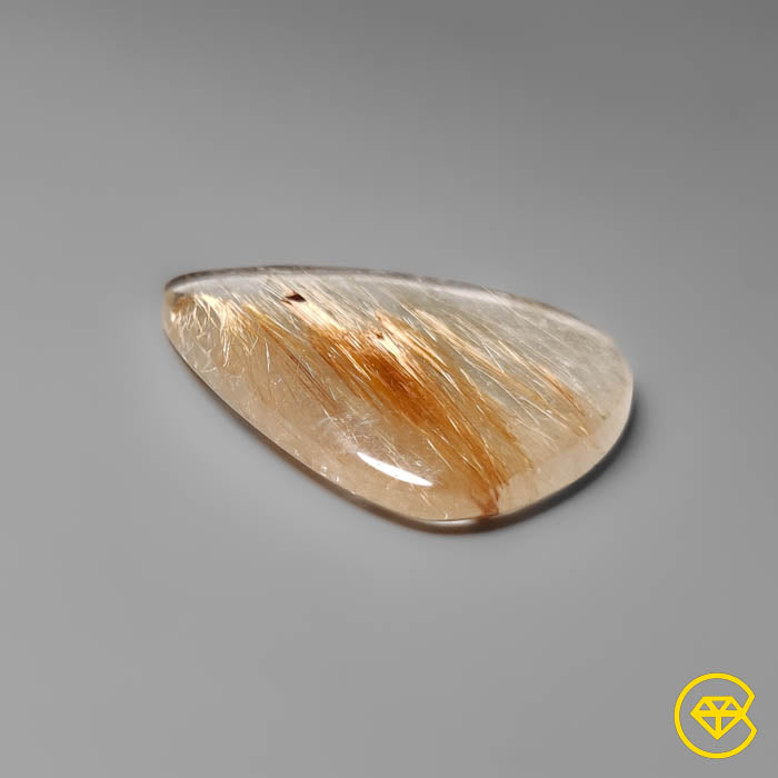 Rutilated Quartz Cabochon Copper