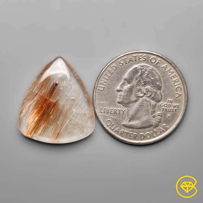 Rutilated Quartz Cabochon Copper