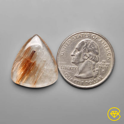 Rutilated Quartz Cabochon Copper