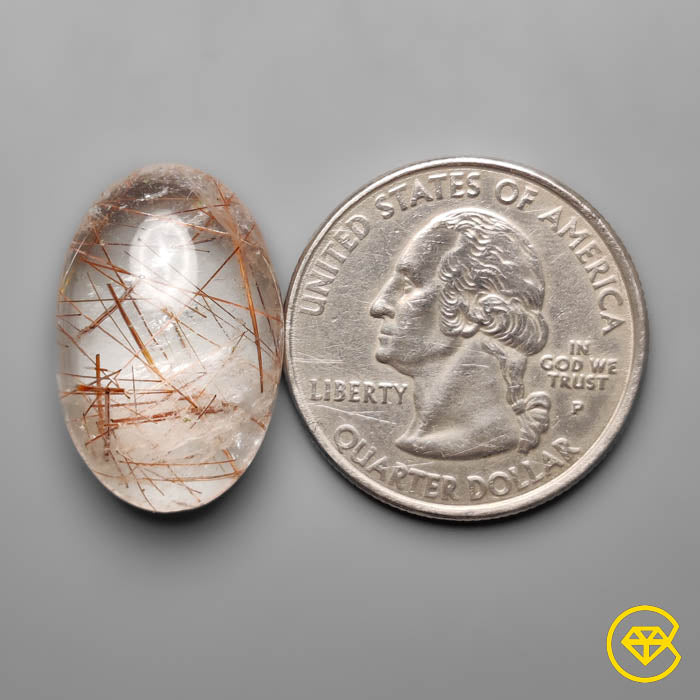 Copper Rutilated Quartz Cabochon