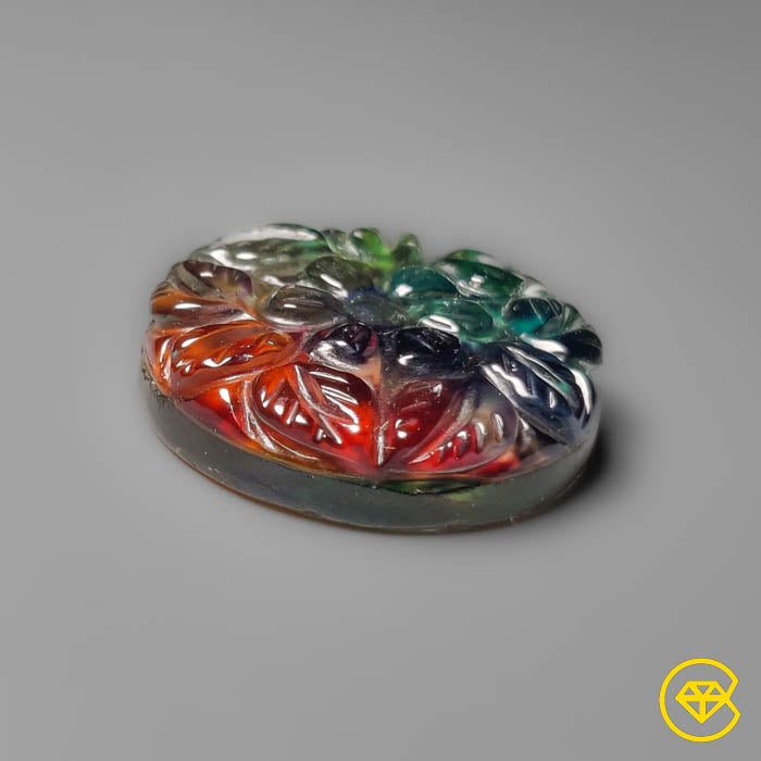 Dichroic Glass Mughal Carving Doublet