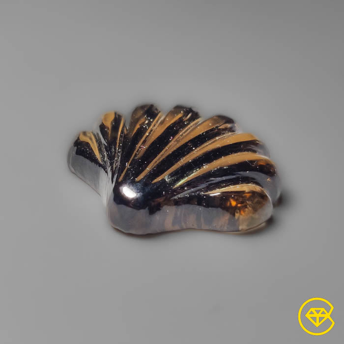 Smoky Quartz Shell Carving