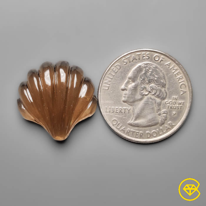 Smoky Quartz Shell Carving