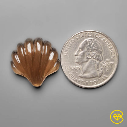 Smoky Quartz Shell Carving