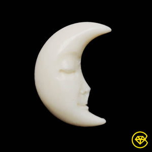Bone Moonface Crescent Carving
