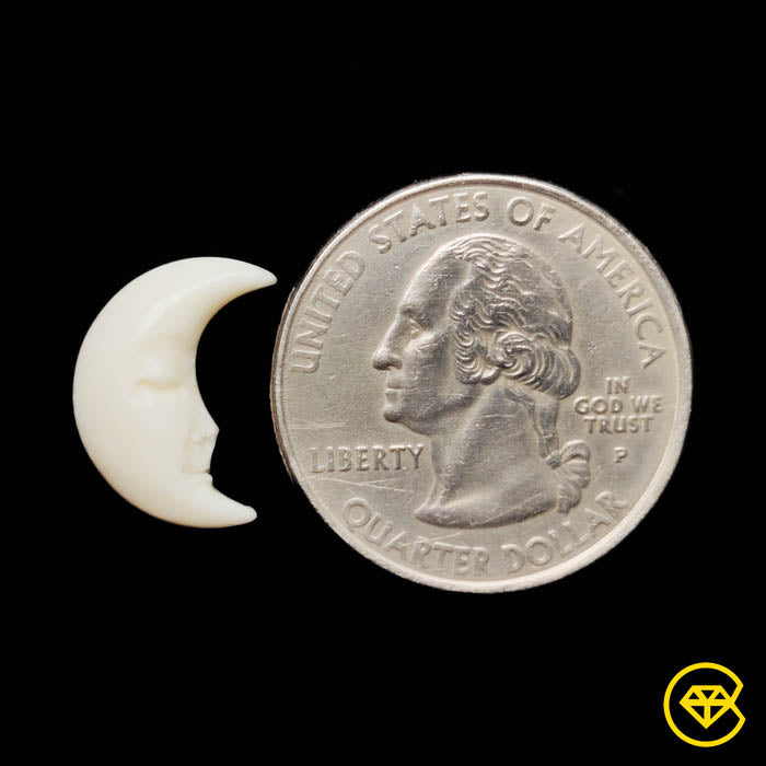 Bone Moonface Crescent Carving