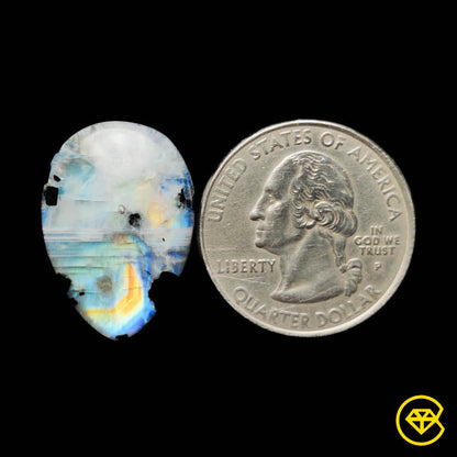 Rainbow Moonstone With Black Tourmaline Inclusions