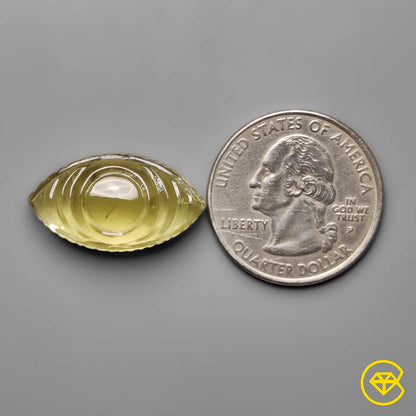 Lemon Quartz Evil Eye Carving