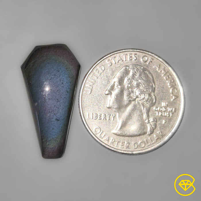 Rainbow Obsidian Coffin Carving