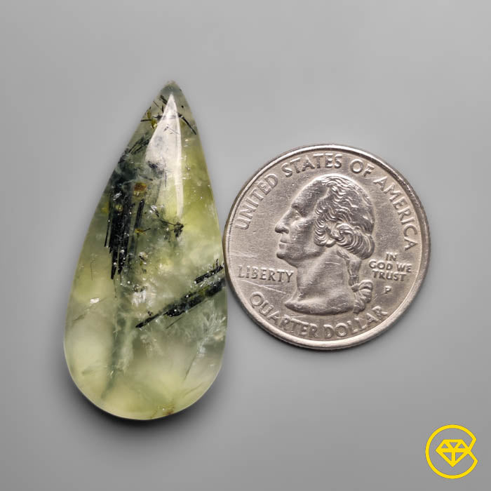 Prehnite with Black Tourmaline Inclusions