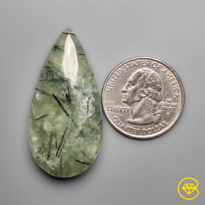 Prehnite with Black Tourmaline Inclusions