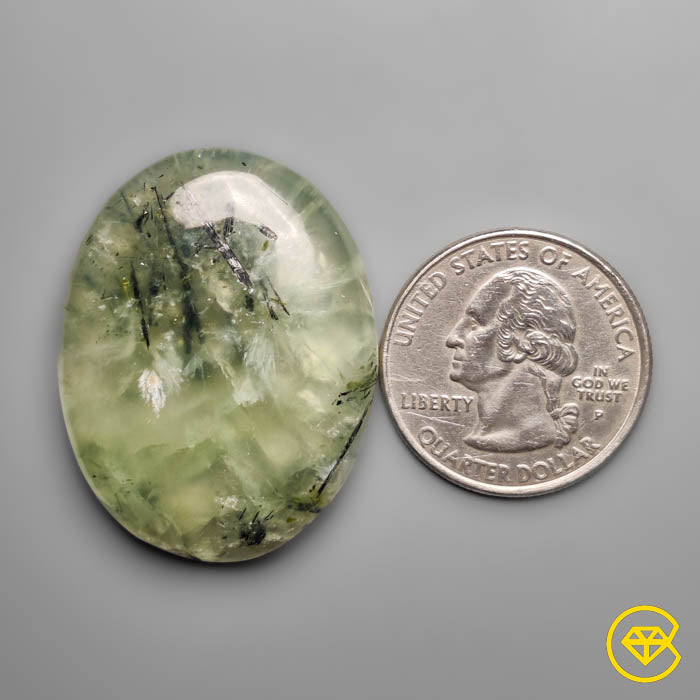 Prehnite with Black Tourmaline Inclusions