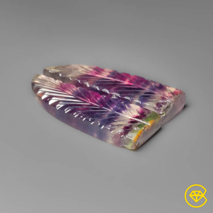 Purple Fluorite Mughal Carvings Pair