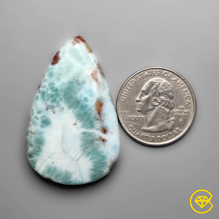 Red Moss Larimar Cabochon