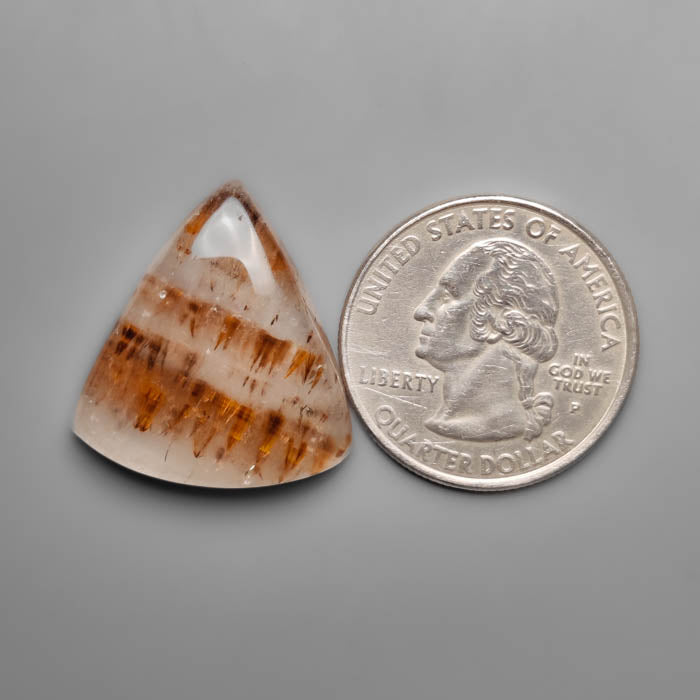 Cacoxenite in Quartz Cabochon