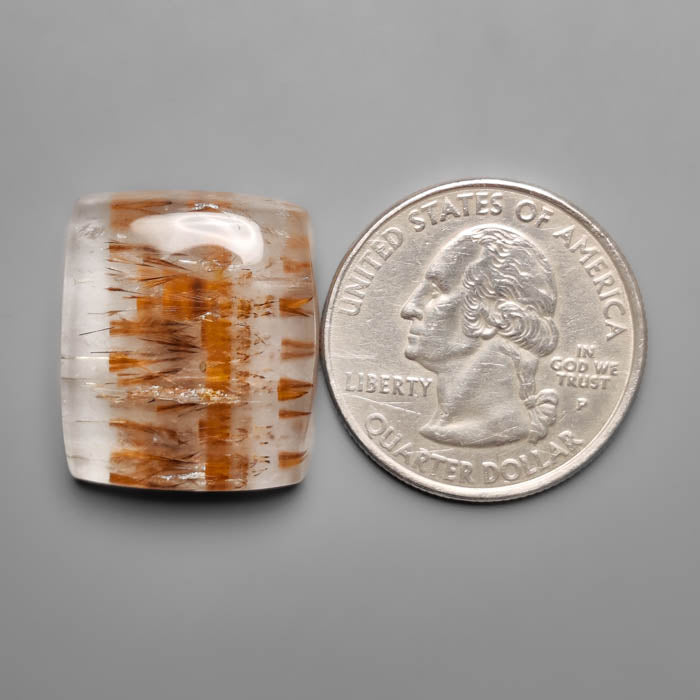 Cacoxenite in Quartz Cabochon