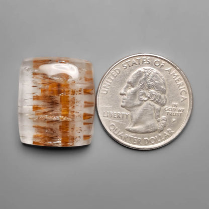 Cacoxenite in Quartz Cabochon