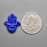 Lapis Lazuli Hamsa Hand with Evil Eye Carving
