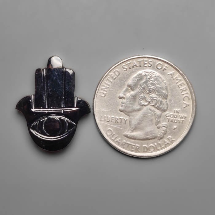 Black Onyx Hamsa Fatima Hand Carving