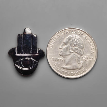 Black Onyx Hamsa Fatima Hand Carving