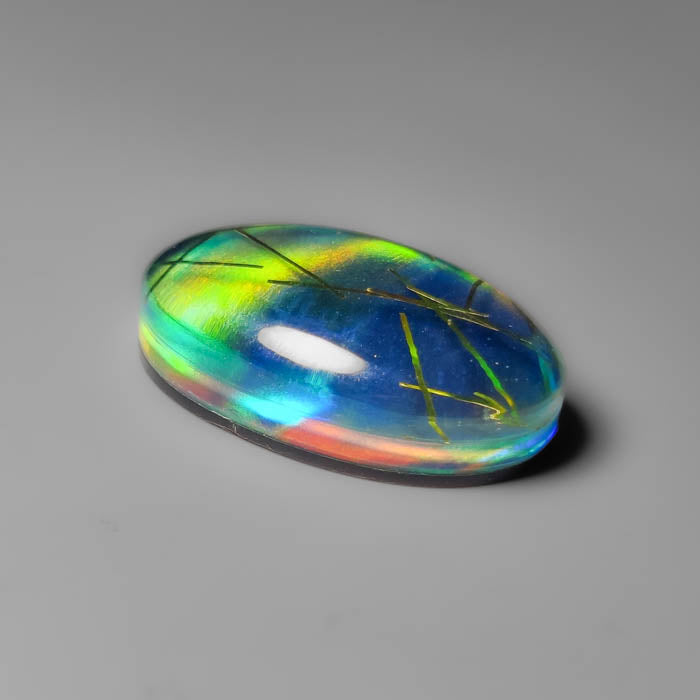 Aurora Opal With Golden Rutilated Glass Doublet