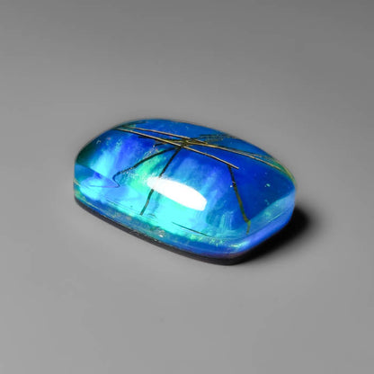 Aurora Opal With Golden Rutilated Glass Doublet
