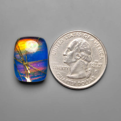 Aurora Opal With Golden Rutilated Glass Doublet