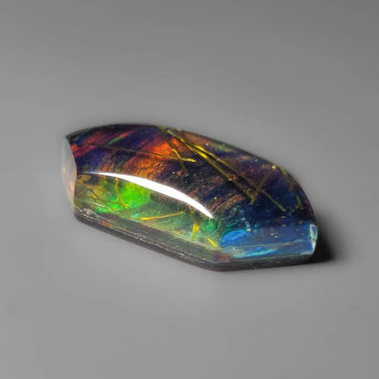 Aurora Opal With Golden Rutilated Glass Doublet