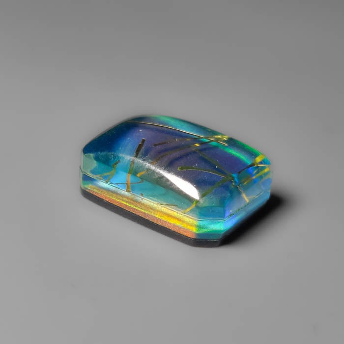 Aurora Opal With Golden Rutilated Glass Doublet