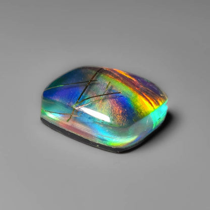 Aurora Opal With Golden Rutilated Glass Doublet