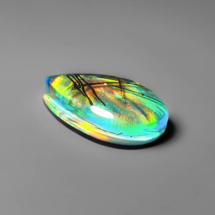Aurora Opal With Golden Rutilated Glass Doublet