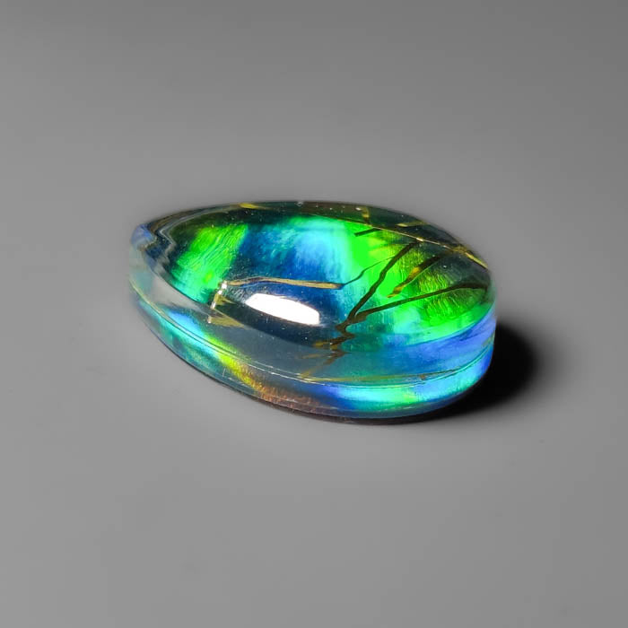 Aurora Opal With Golden Rutilated Glass Doublet