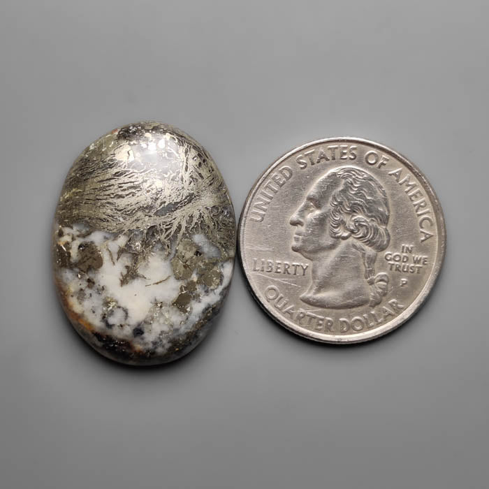 Feather Pyrite Cabochon