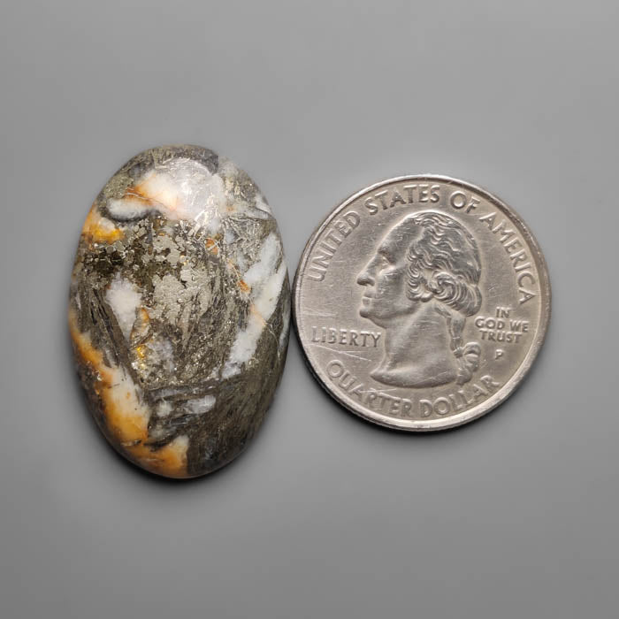 Feather Pyrite Cabochon
