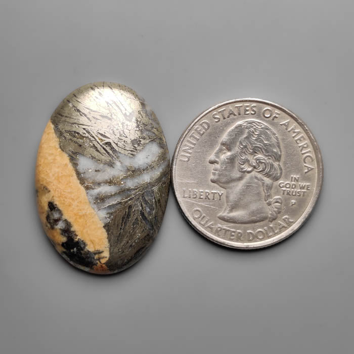 Feather Pyrite Cabochon