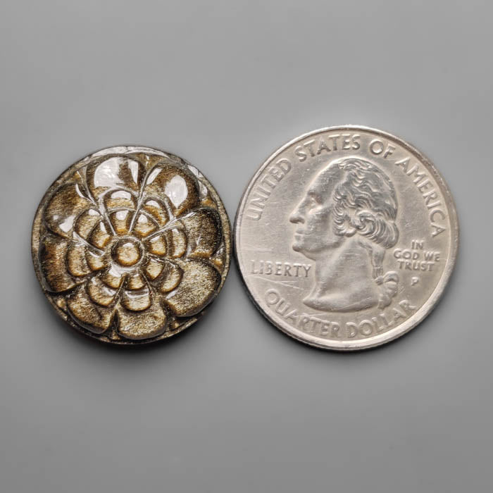 Goldsheen Obsidian Mughal Carving