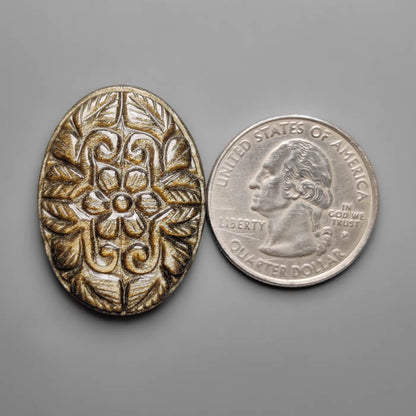 Goldsheen Obsidian Mughal Carving