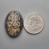 Goldsheen Obsidian Mughal Carving