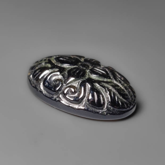Goldsheen Obsidian Mughal Carving