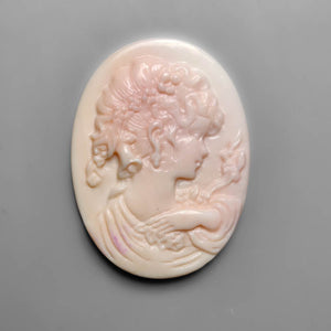 Pink Conch Shell Cameo Carving