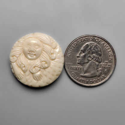 Buffalo Bone Mermaid Carving