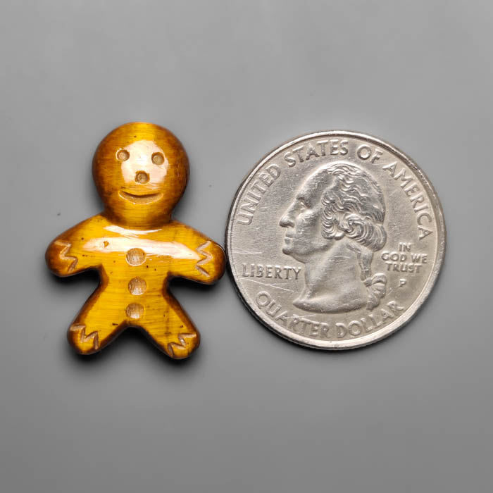 Tiger Eye Ginger Bread Boy Carving