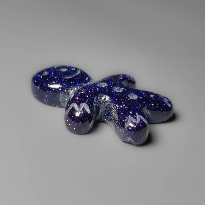 Blue Goldstone Ginger Bread Boy Carving