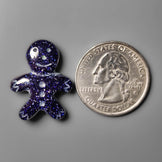 Blue Goldstone Ginger Bread Boy Carving