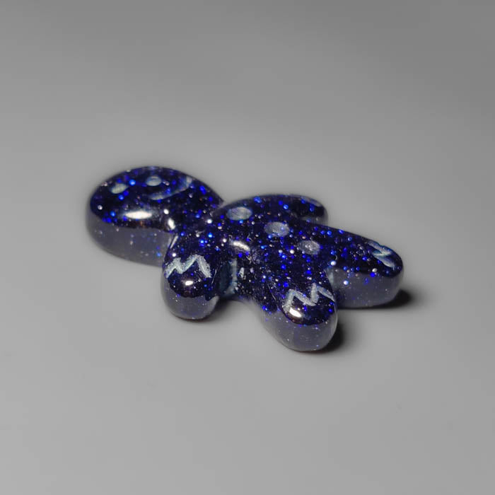 Blue Goldstone Ginger Bread Boy Carving