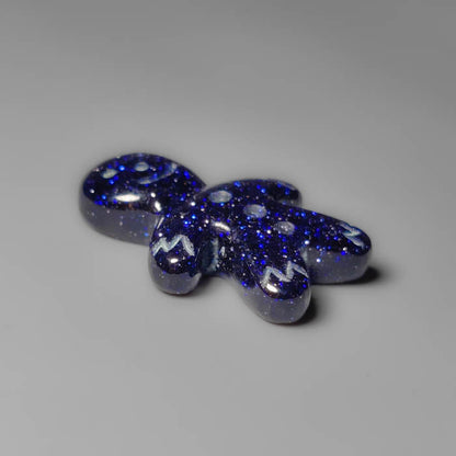 Blue Goldstone Ginger Bread Boy Carving