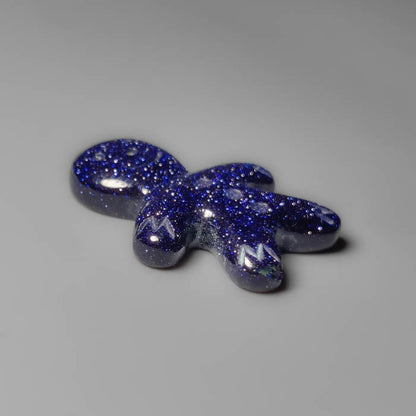 Blue Goldstone Ginger Bread Boy Carving