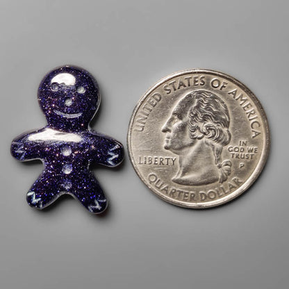 Blue Goldstone Ginger Bread Boy Carving